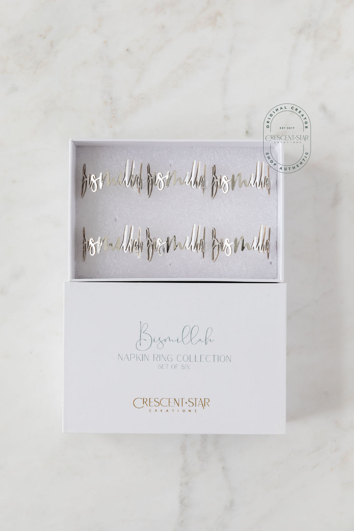 Silver Bismillah Napkin Rings