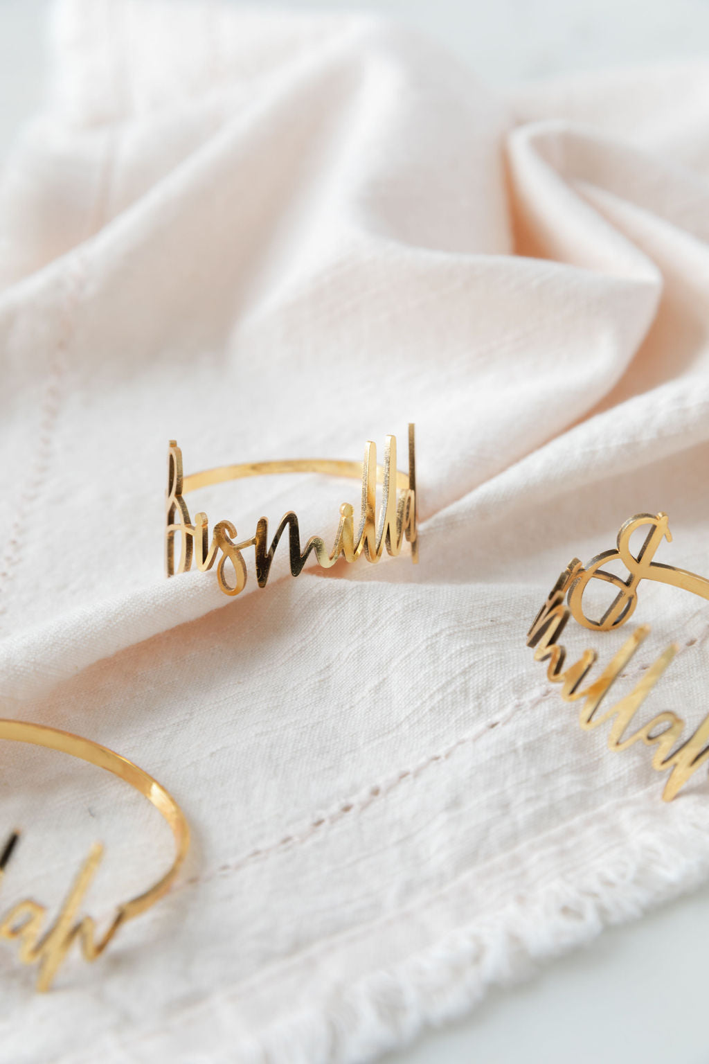 Gold Bismillah Napkin Rings