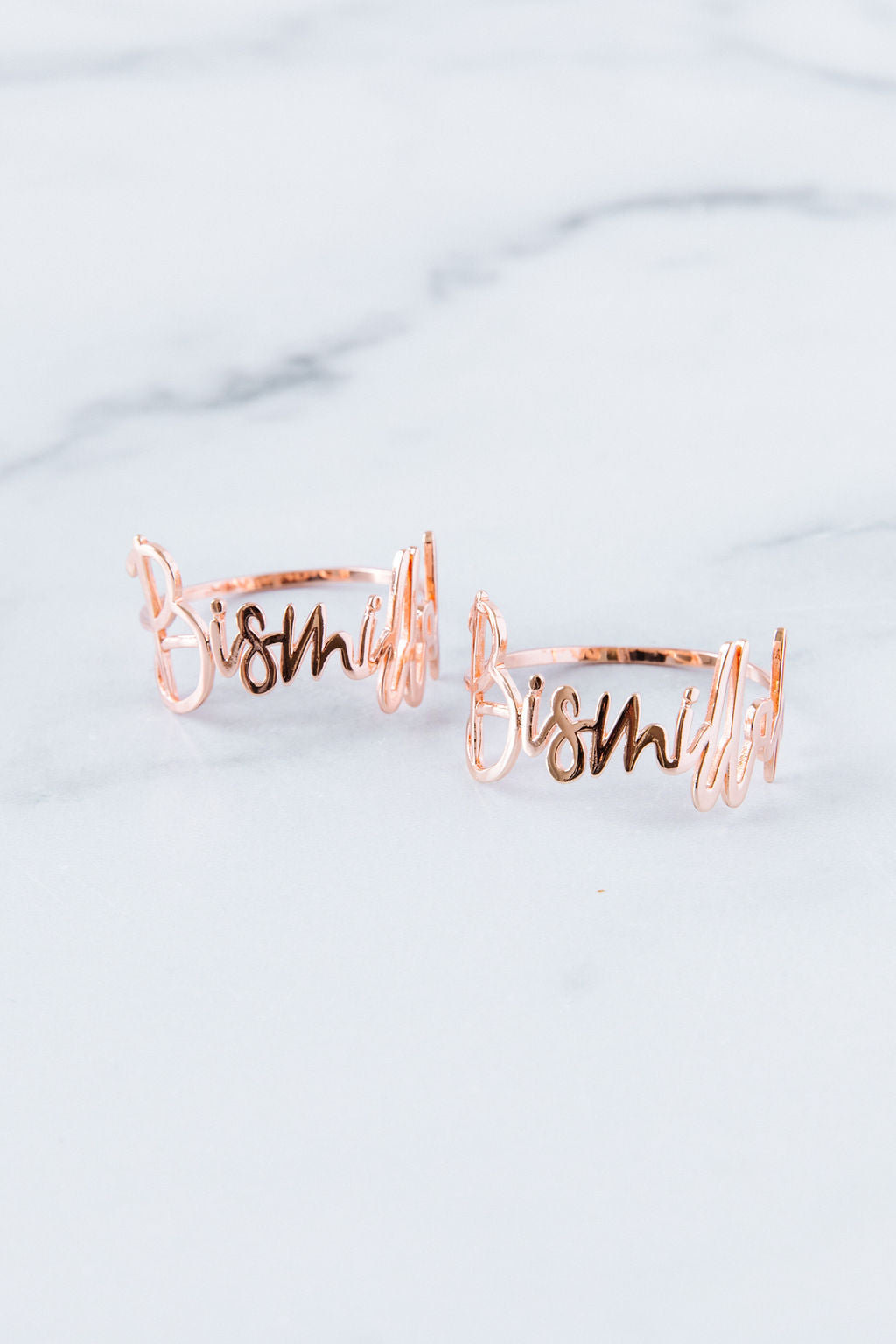 Rose Gold Bismillah Napkin Rings