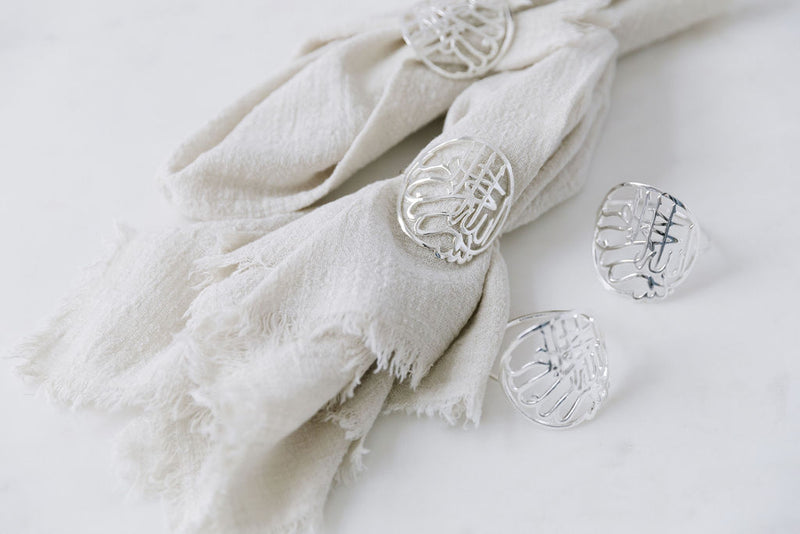 Silver Arabic Napkin Rings