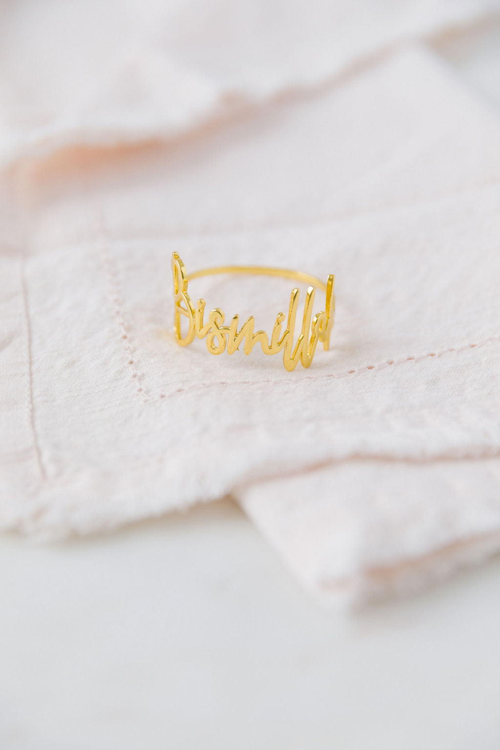 Gold Bismillah Napkin Rings