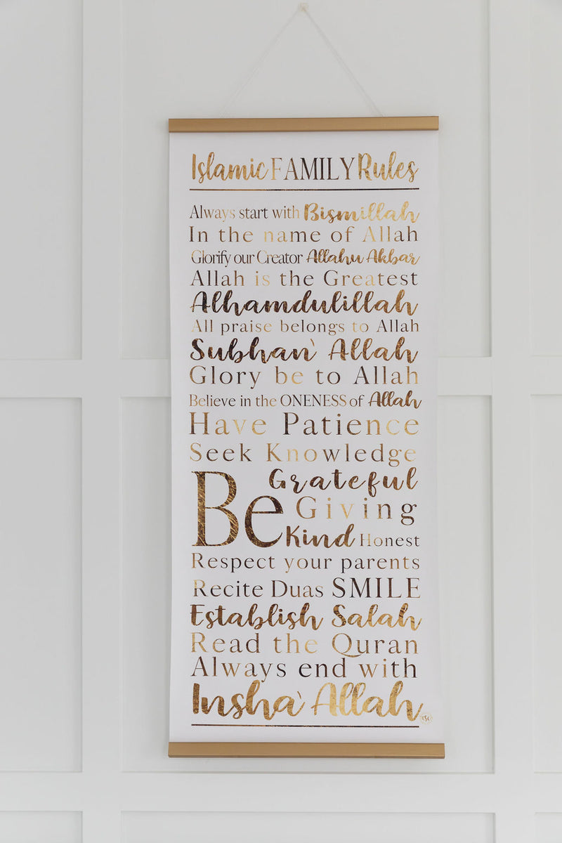 Gold Islamic Family Rules Scroll