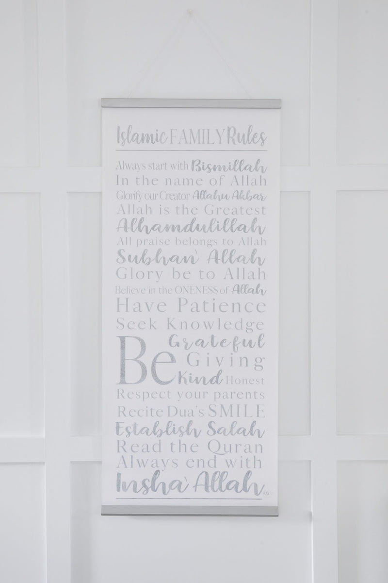 SIlver Islamic Family Rules Scroll