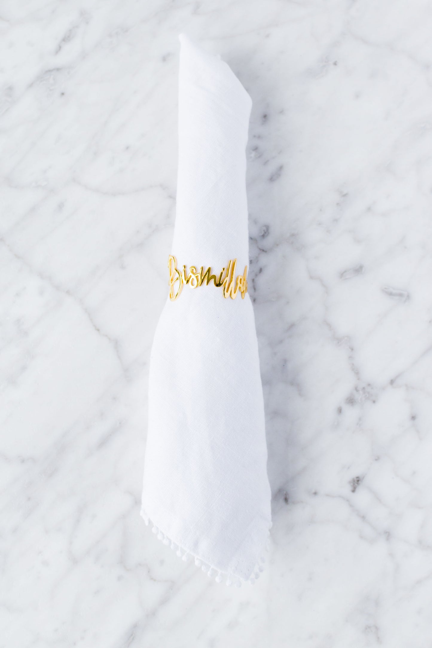 Gold Bismillah Napkin Rings