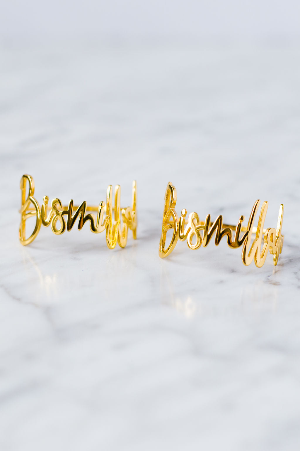 Gold Bismillah Napkin Rings